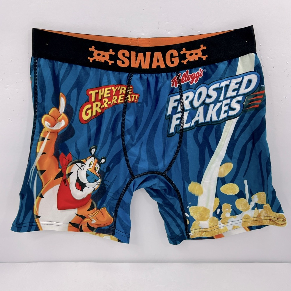 SWAG, KELLOG’S FROSTED FLAKES MEN’S BOXER BRIEFS, 92% MICROPOLYESTER 8% ELASTANE
